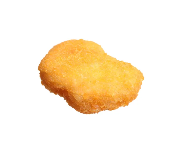 Läcker Stekt Kyckling Nugget Isolerad Vit — Stockfoto