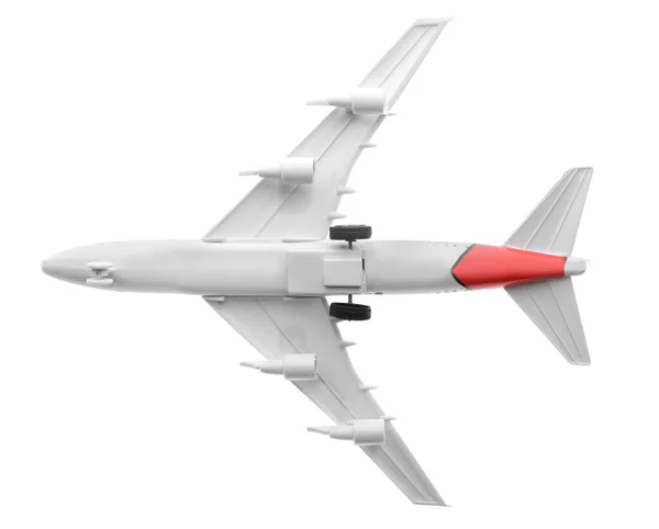Παιχνίδι Αεροπλάνο Απομονωμένο Λευκό Ταξιδιωτική Έννοια — Φωτογραφία Αρχείου