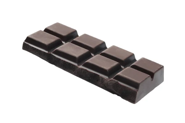 Pedaço Chocolate Escuro Delicioso Isolado Branco — Fotografia de Stock