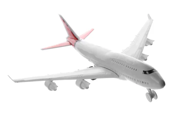 おもちゃの飛行機は白い上に隔離された 旅行のコンセプト — ストック写真