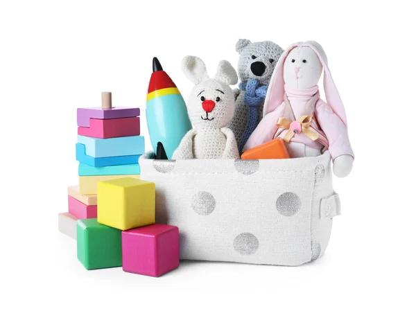 Conjunto Brinquedos Diferentes Fundo Branco — Fotografia de Stock