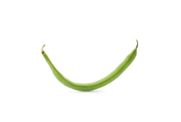 Delicious Fresh Green Bean Isolated White — Stock Photo, Image
