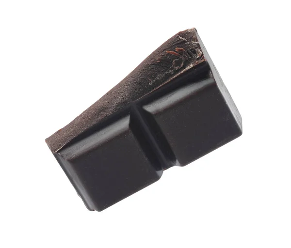 Кусок Вкусного Тёмного Шоколада Изолированного Белом — стоковое фото