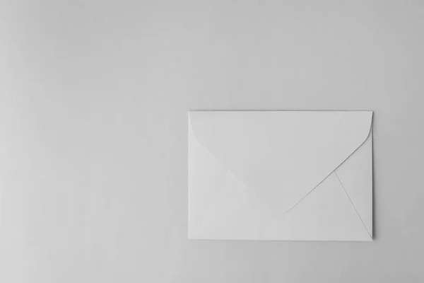 Enveloppe Papier Sur Fond Gris Clair Vue Dessus Espace Pour — Photo