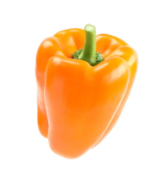 Pimiento Naranja Maduro Aislado Blanco — Foto de Stock