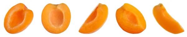 Geschnittene Frische Aprikosen Auf Weißem Hintergrund Bannerdesign — Stockfoto