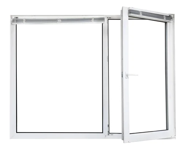 Fenêtre Ouverte Moderne Plastique Sur Fond Blanc — Photo