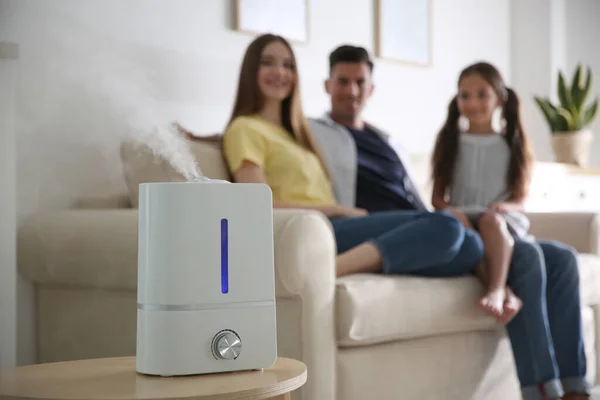 Humidificador Aire Moderno Familia Borrosa Fondo — Foto de Stock