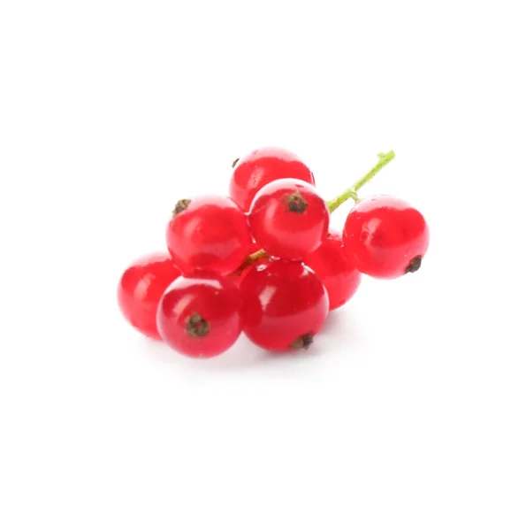 Köstliche Reife Rote Johannisbeeren Isoliert Auf Weiß — Stockfoto