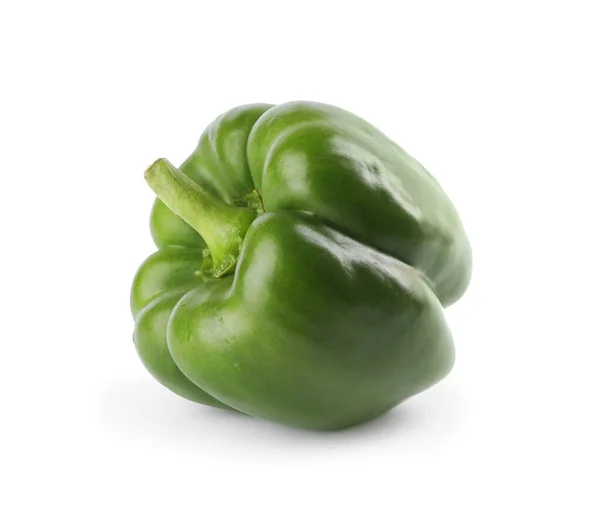 Fresh Ripe Green Bell Pepper Isolated White Royalty Free Stock Photos