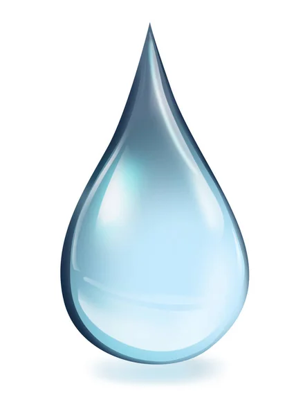 Blå Vatten Droppe Illustration Vit Bakgrund — Stockfoto