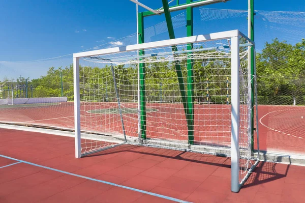 Portão Futebol Campo Complexo Esportivo Livre — Fotografia de Stock