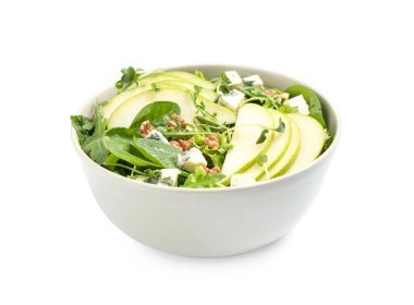 Beyaz armut dilimli lezzetli salata.