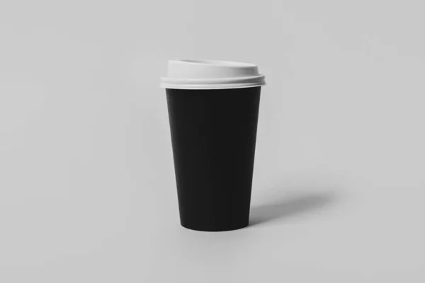 Taza Café Papel Para Llevar Sobre Fondo Gris Claro — Foto de Stock