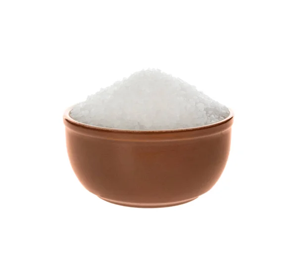 Bowl Natural Salt Isolated White — Stock Photo, Image