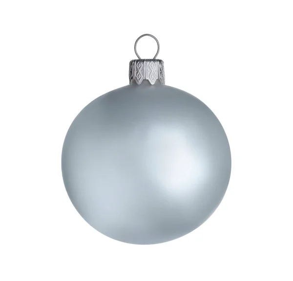 Bela Bola Decorativa Natal Isolado Branco — Fotografia de Stock