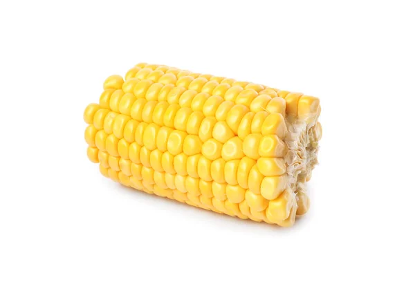 Шматок Стиглого Сирого Кукурудзяного Кобу Ізольовано Білому — стокове фото