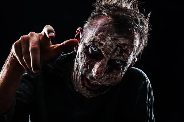 Scary Zombie Dark Background Halloween Monster — Stock Photo, Image