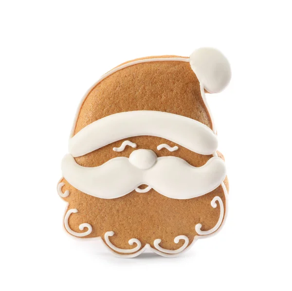 Papai Noel Forma Biscoito Natal Isolado Branco — Fotografia de Stock