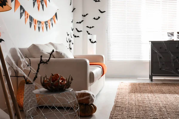 Modern Room Decorated Halloween Festive Interior — Stock Photo, Image