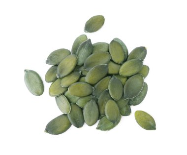 Kabak çekirdekleri beyaz, üst görünümde izole