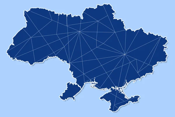 Ukraina Skiss Arkiveras Med Linjer Ljusblå Bakgrund Illustration — Stockfoto