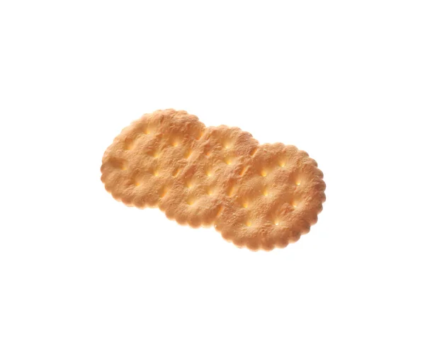 Cracker Croccante Isolato Bianco Delizioso Spuntino — Foto Stock