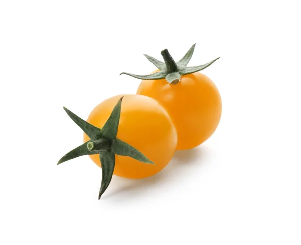 Reife Gelbe Kirschtomaten Auf Weißem Hintergrund — Stockfoto