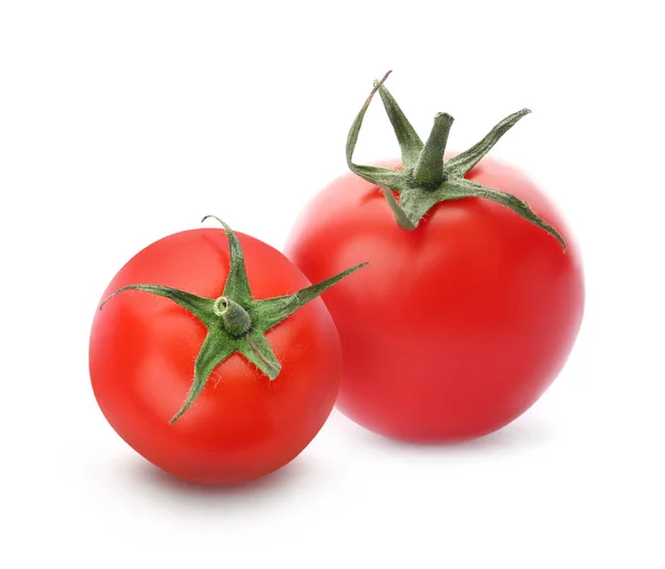 Hela Röda Färska Tomater Vit Bakgrund — Stockfoto