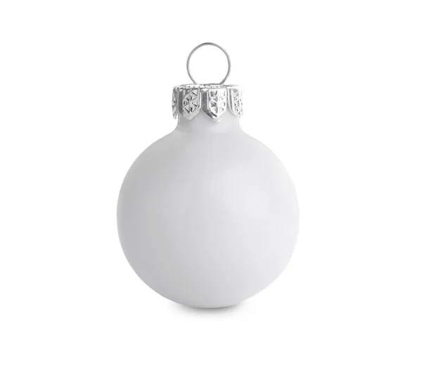 Belle Boule Noël Décorative Isolée Sur Blanc — Photo