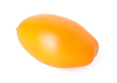 Bir olgun sarı domates beyaza izole edilmiş.