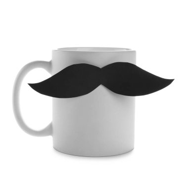 Babalar Günün kutlu olsun. Beyaz bıyıklı kupa.