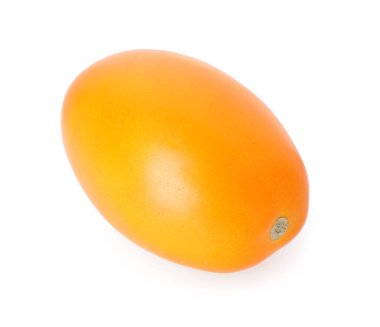 Bir olgun sarı domates beyaza izole edilmiş.