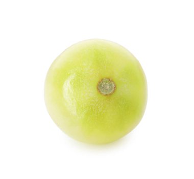 Bir olgunlaşmamış vişneli domates beyaza izole edilmiş.