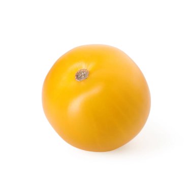 Bir olgun sarı domates beyaza izole edilmiş.