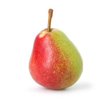 Olgun bir armut beyazda soyutlanmış.