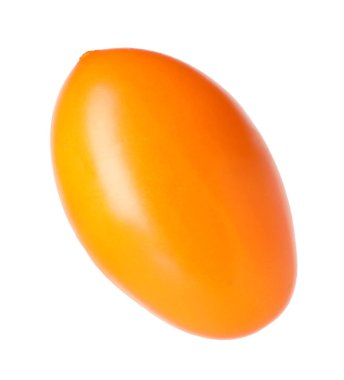 Bir olgun sarı domates beyaza izole edilmiş.