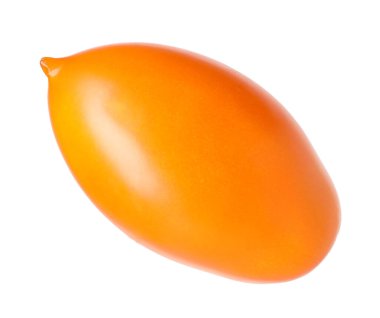 Bir olgun sarı domates beyaza izole edilmiş.