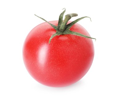 bir olgun kırmızı domates üzerinde beyaz izole