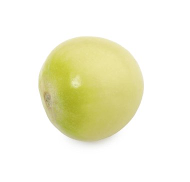 Bir olgun yeşil domates beyaza izole edilmiş.