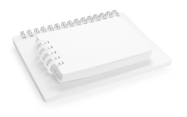 Beyaz üzerine sarmal izole edilmiş şık defterler