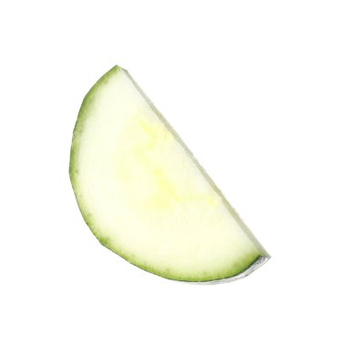 Beyaz üzerine izole edilmiş taze olgun kabak dilimi.