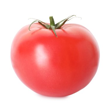 bir olgun kırmızı domates üzerinde beyaz izole