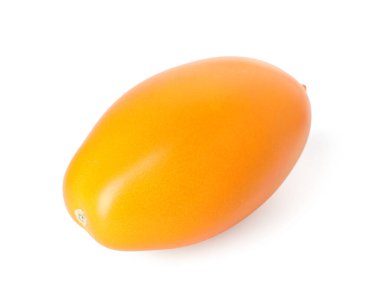 Bir olgun sarı domates beyaza izole edilmiş.