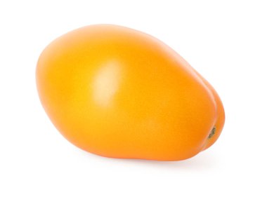 Bir olgun sarı domates beyaza izole edilmiş.