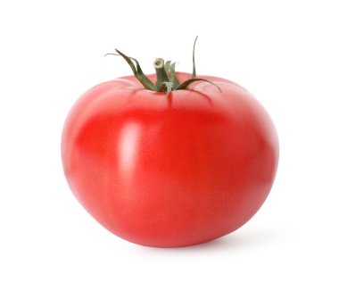 bir olgun kırmızı domates üzerinde beyaz izole