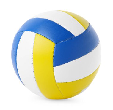 Beyazda izole edilmiş bir voleybol topu. Spor malzemeleri.