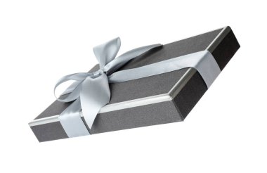 Güzel hediye kutusu kapağı beyaz yay ile izole