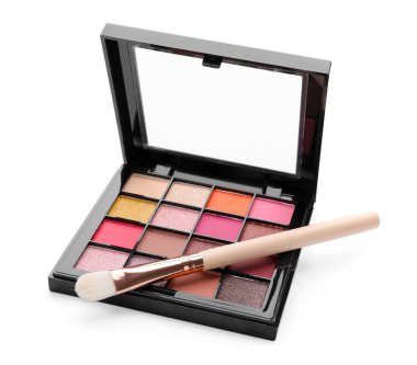 Beyaz üzerine izole fırça ile güzel göz falı paleti