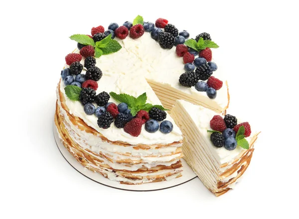 Böğürtlenli ve nane aromalı lezzetli krep.